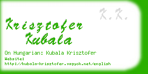 krisztofer kubala business card